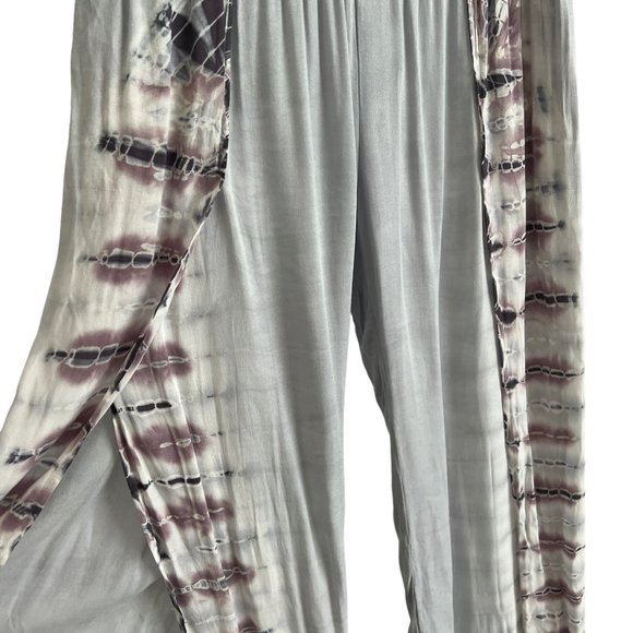 JUNIPER BLUE: XS Patterned Cut Flare Flowy Pants - Picture 2 of 4